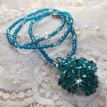 Collar colgante de esmeralda con espirales y facetas de cristal Swarovski
